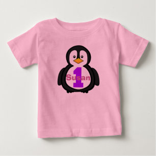 Penguin First Birthday Girl Shirt