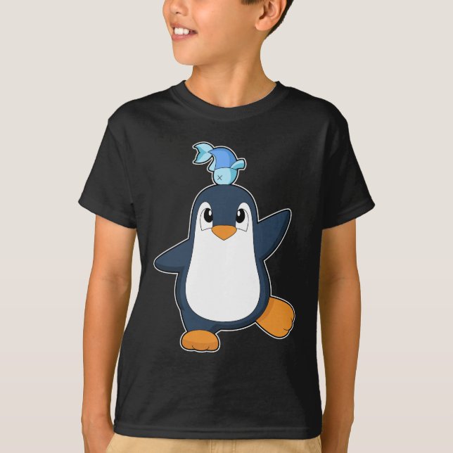 Penguin Fish Balancing T-Shirt (Front)