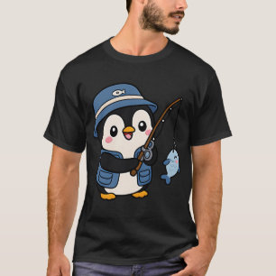 Penguin Fisher â€“ Cute Kawaii Fishing Animal Desi T-Shirt