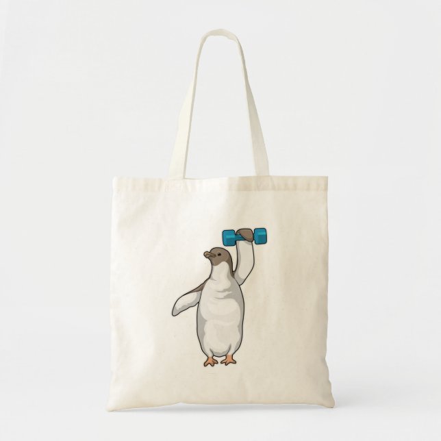 Penguin Fitness Dumbbell Tote Bag (Front)