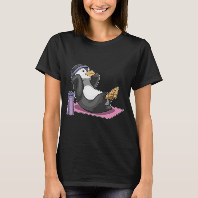 Penguin Fitness Sit ups Sports T-Shirt (Front)