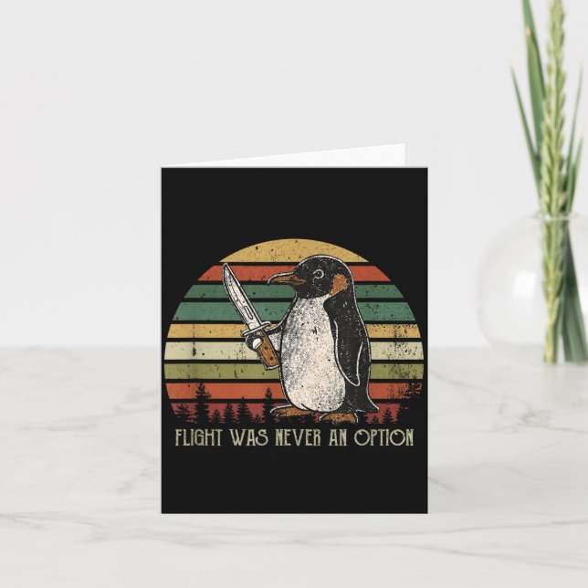 Penguin Flight Was An Option Funny Dark Humour Card (Front)