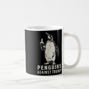 Penguin Flippers Up Middle Finger Penguins Against Coffee Mug