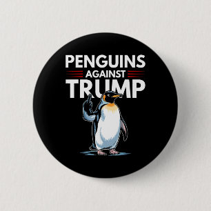 Penguin Flippers Up Resist Funny Penguins Against  6 Cm Round Badge