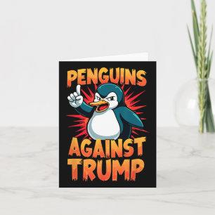 Penguin Flippers Up Resist Funny Penguins Against Card