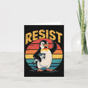 Penguin Flippers Up Resist Funny Penguins Against Card