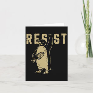 Penguin Flippers Up Resist Funny Penguins Against Card