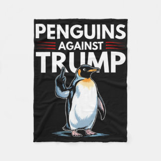 Penguin Flippers Up Resist Funny Penguins Against  Fleece Blanket