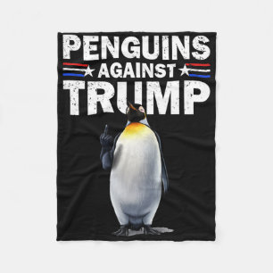 Penguin Flippers Up Resist Funny Penguins Against Fleece Blanket