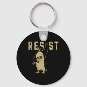 Penguin Flippers Up Resist Funny Penguins Against Key Ring