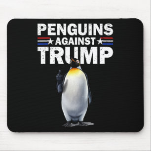 Penguin Flippers Up Resist Funny Penguins Against Mouse Mat