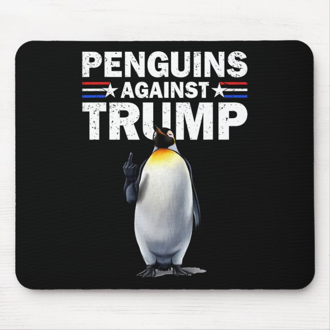 Penguin Flippers Up Resist Funny Penguins Against  Mouse Mat (Front)