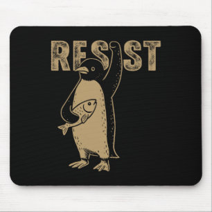 Penguin Flippers Up Resist Funny Penguins Against Mouse Mat