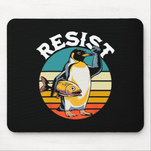 Penguin Flippers Up Resist Funny Penguins Against Mouse Mat