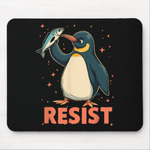 Penguin Flippers Up Resist Funny Penguins Against Mouse Mat