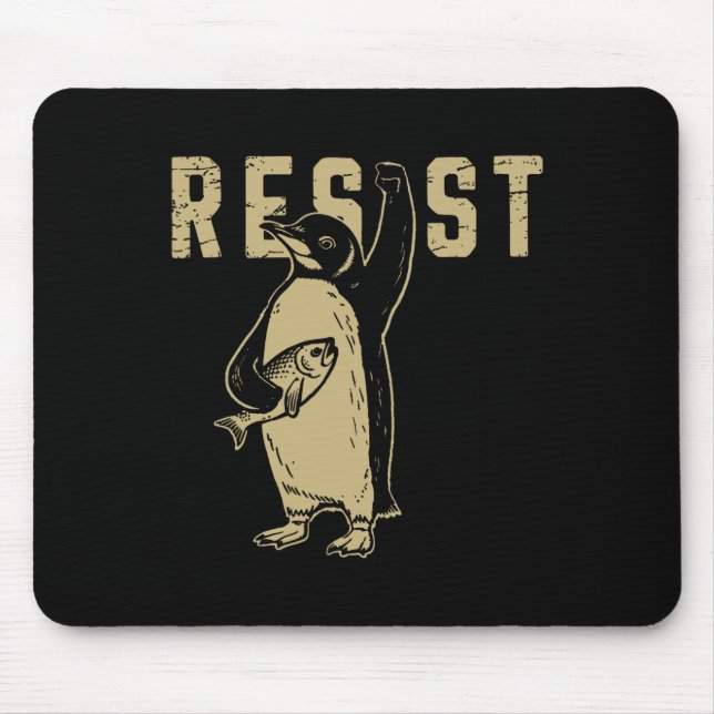 Penguin Flippers Up Resist Funny Penguins Against  Mouse Mat (Front)