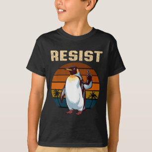 Penguin Flippers Up Resist Funny Penguins Against T-Shirt