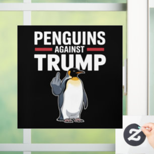 Penguin Flippers Up Resist Penguins Against Trump Window Cling