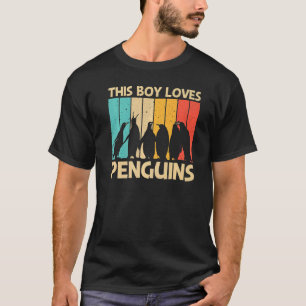 Penguin For Boys Kids Penguins Bird Animal Retro T-Shirt