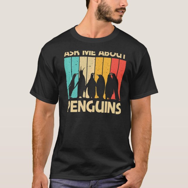 Penguin For Men Women Penguins Bird  Animal Retro T-Shirt (Front)