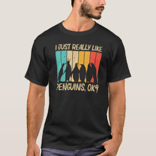 Penguin For Men Women Penguins Bird Animal Retro T-Shirt