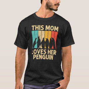 Penguin For Mum Mama Penguins Bird Animal Retro T-Shirt