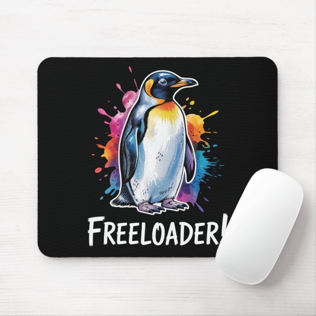 Penguin Freeloader Resist Politics Mouse Mat (With Mouse)