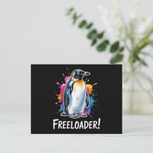 Penguin Freeloader Resist Politics Postcard