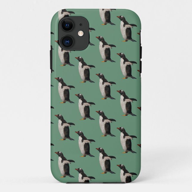 Penguin Frenzy iPhone 5 Case (Green) (Back)
