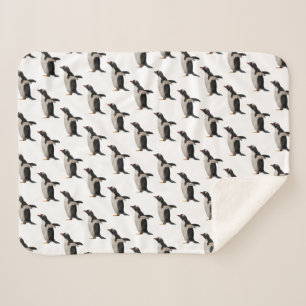 Penguin Frenzy Sherpa Blanket (choose colour)