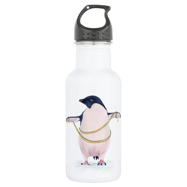 Penguin Funny Bird On Diet 532 Ml Water Bottle (Front)