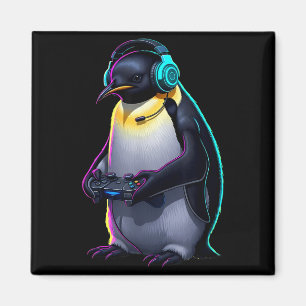 Penguin Gaming Animal Video Games Funny Penguin Magnet
