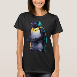 Penguin Gaming Animal Video Games Funny Penguin T-Shirt