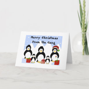Penguin Gang Christmas Greetings Holiday Card