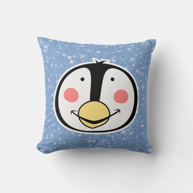 Penguin Glitter Cushion (Front)