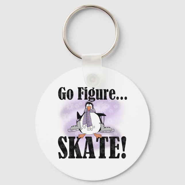 Penguin Go Figure Skate Key Ring (Front)