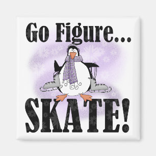 Penguin Go Figure Skate T-shirts and Gifts Magnet