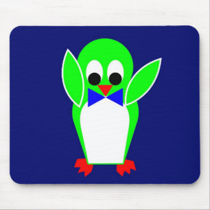 Penguin - Green Mouse Mat