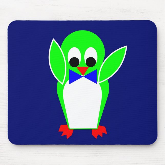 Penguin - Green Mouse Mat (Front)