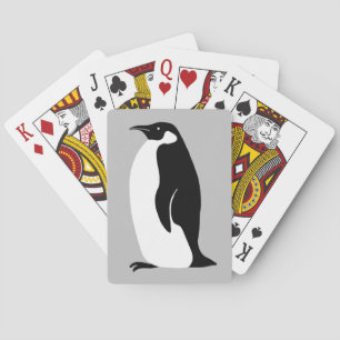 Penguin Grey Black White Playing Cards