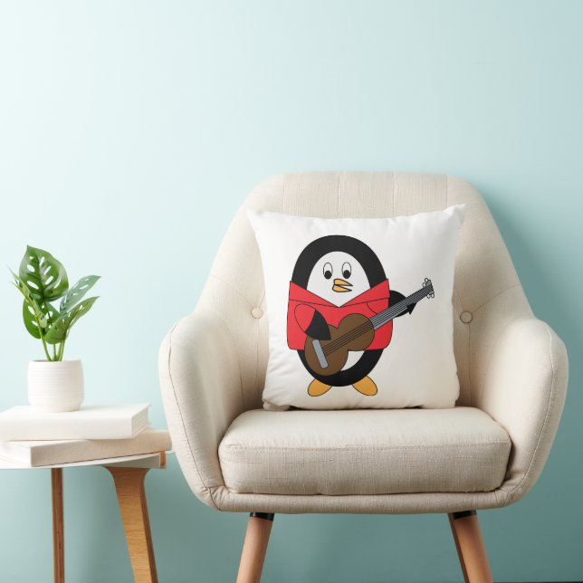 Penguin Guitar Cute Musician Cushion (Chair)