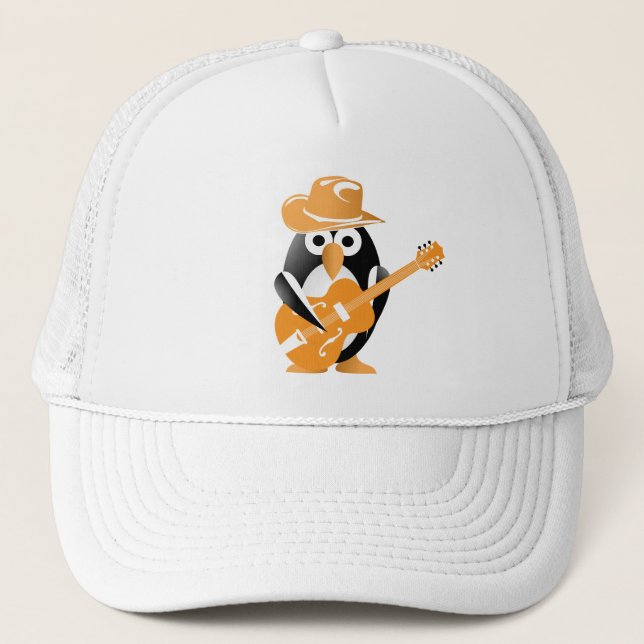 Penguin guitarist trucker hat (Front)
