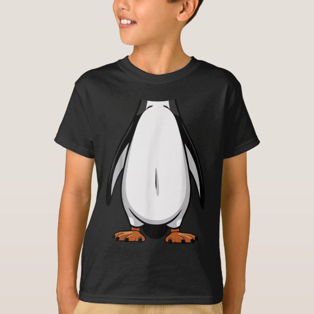 Penguin Halloween Outfit Funny Simple Kids Costume T-Shirt (Front)