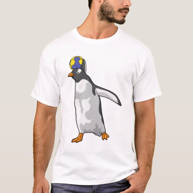Penguin Handball player Handball T-Shirt (Front)