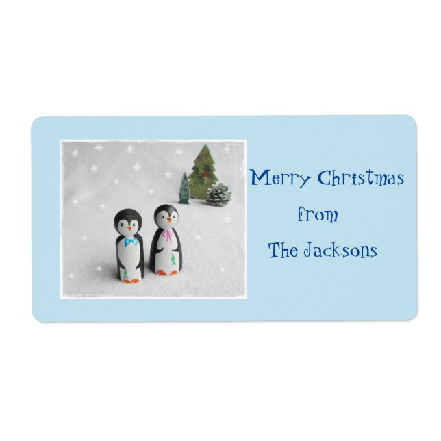 Penguin Happy Christmas Gift Tag (Front)