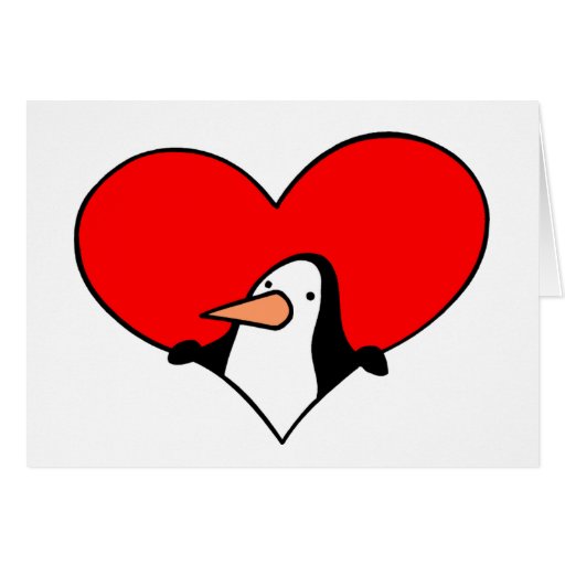 Penguin Heart card | Zazzle