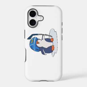 Penguin hockey player choose background colour