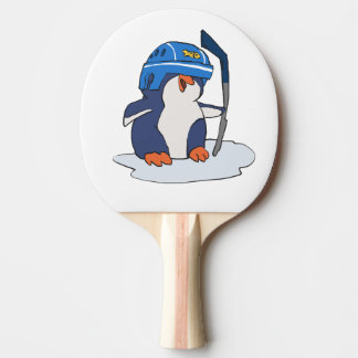 Penguin hockey player | choose background colour ping pong paddle