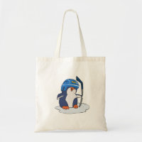 Penguin hockey player | choose background colour