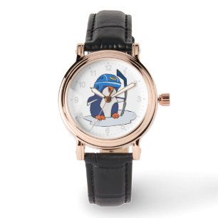 Penguin hockey player   choose background colour watch